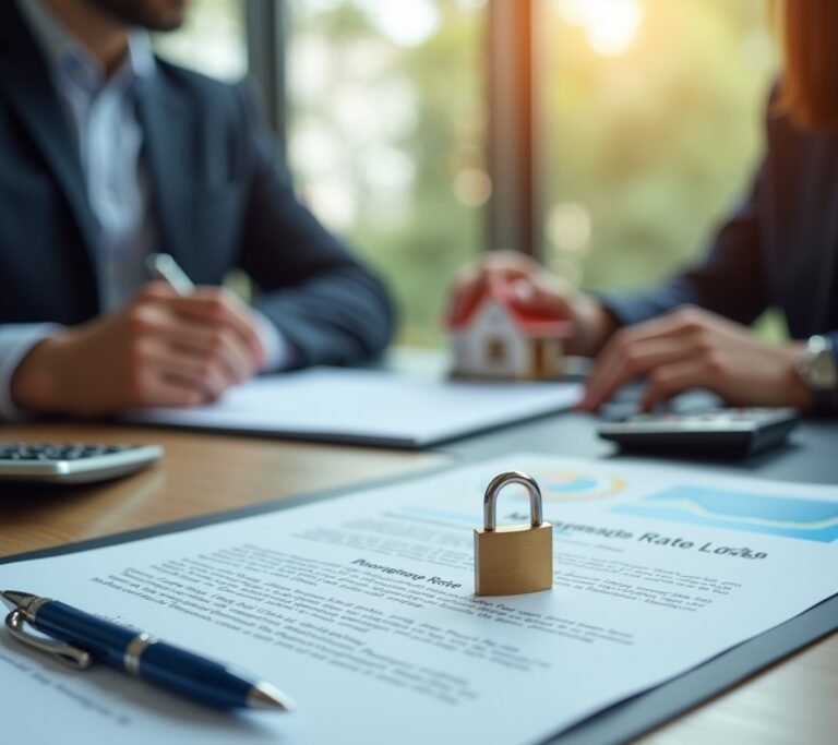 Stack of documents and a magnifying glass on a wooden desk